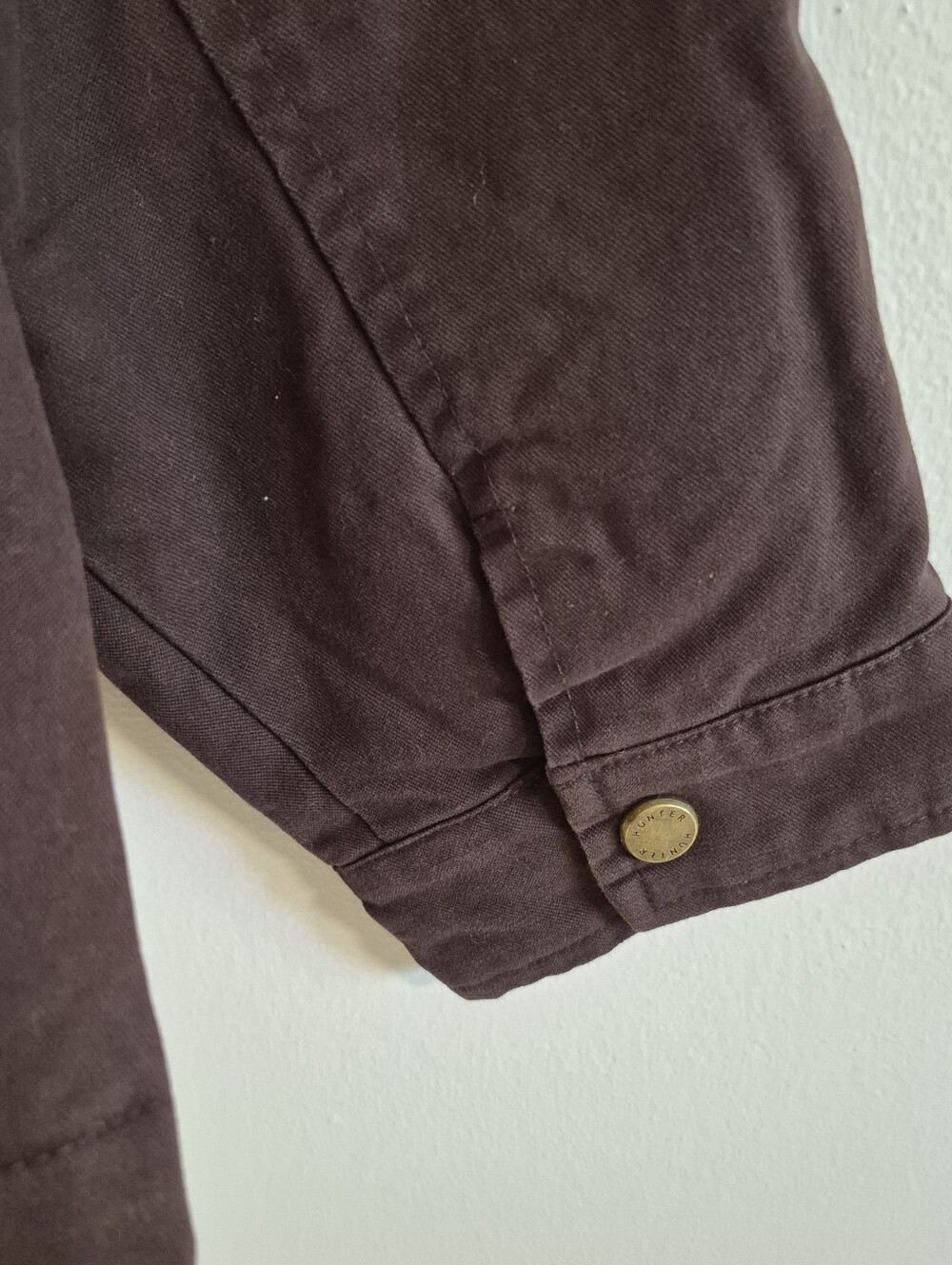 Hunter Barn Jacket Brown Canvas Corduroy Collar Boxy Oversized Sz L $149 NWT - Picture 10 of 16